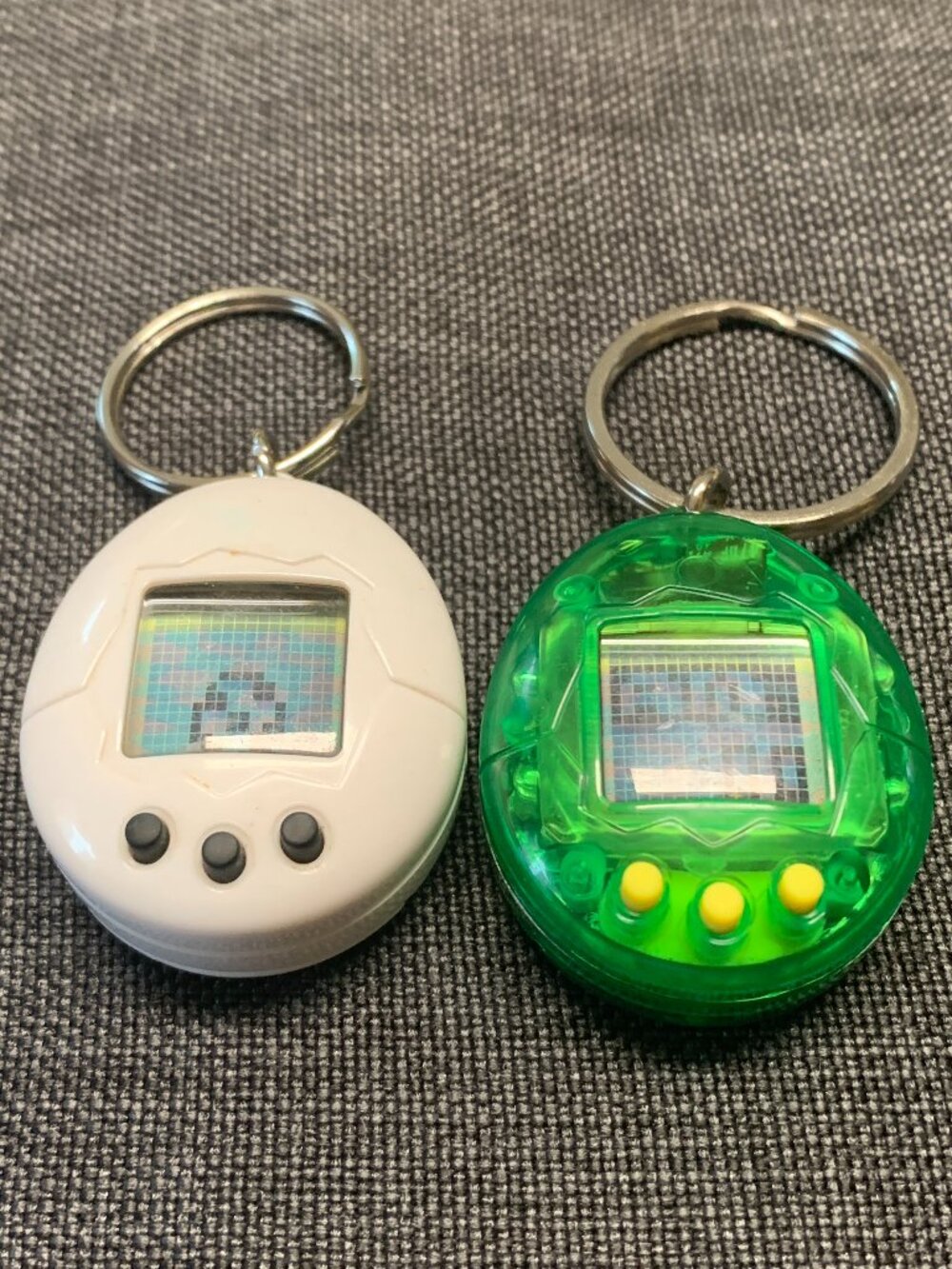 Pair of Vintage Bandai Tamagotchi Mini Virtual Pet Devices